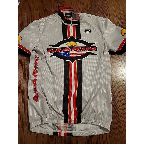 Marin Bicycling Cycling Jersey Mens Size Large Short Sleeve 3/4 Zip - Picture 1 of 8